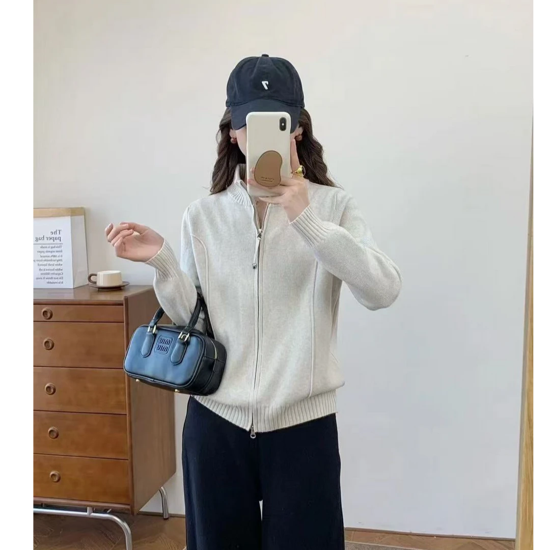 冬季双拉链立领毛针织内搭打底