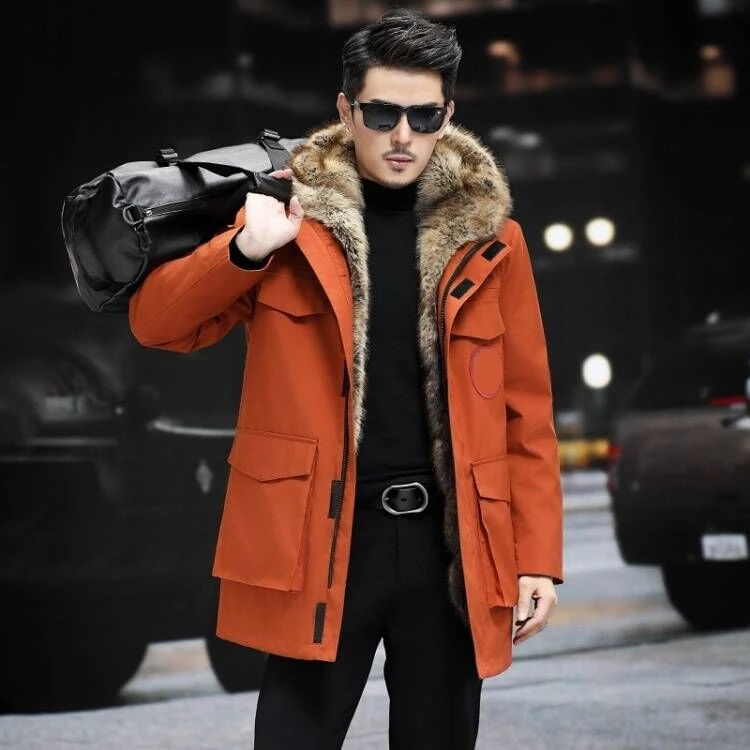 海宁新款2025秋冬派克服男大衣可拆卸内胆环保毛毛加绒棉衣厚外套