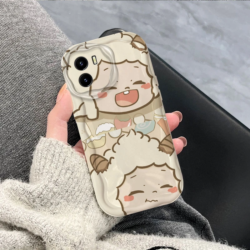 适用懒洋洋iQOOU5x手机壳vivoipoou5x奶油壳vivoiq005x卡通V2180G