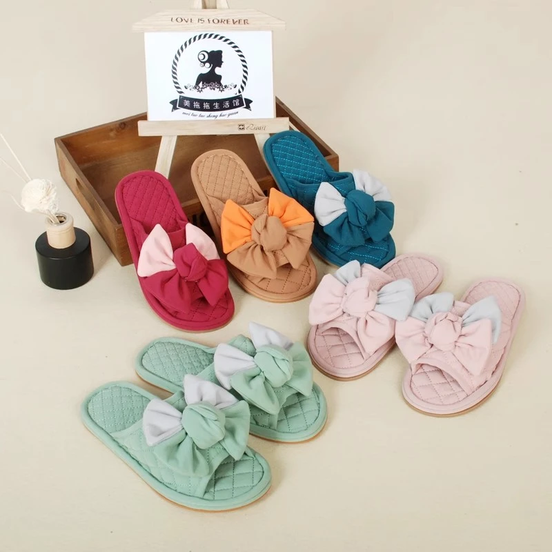 雅格布艺拖鞋女士家居家时尚拖鞋纯棉布双层加厚防滑牛筋底可机洗