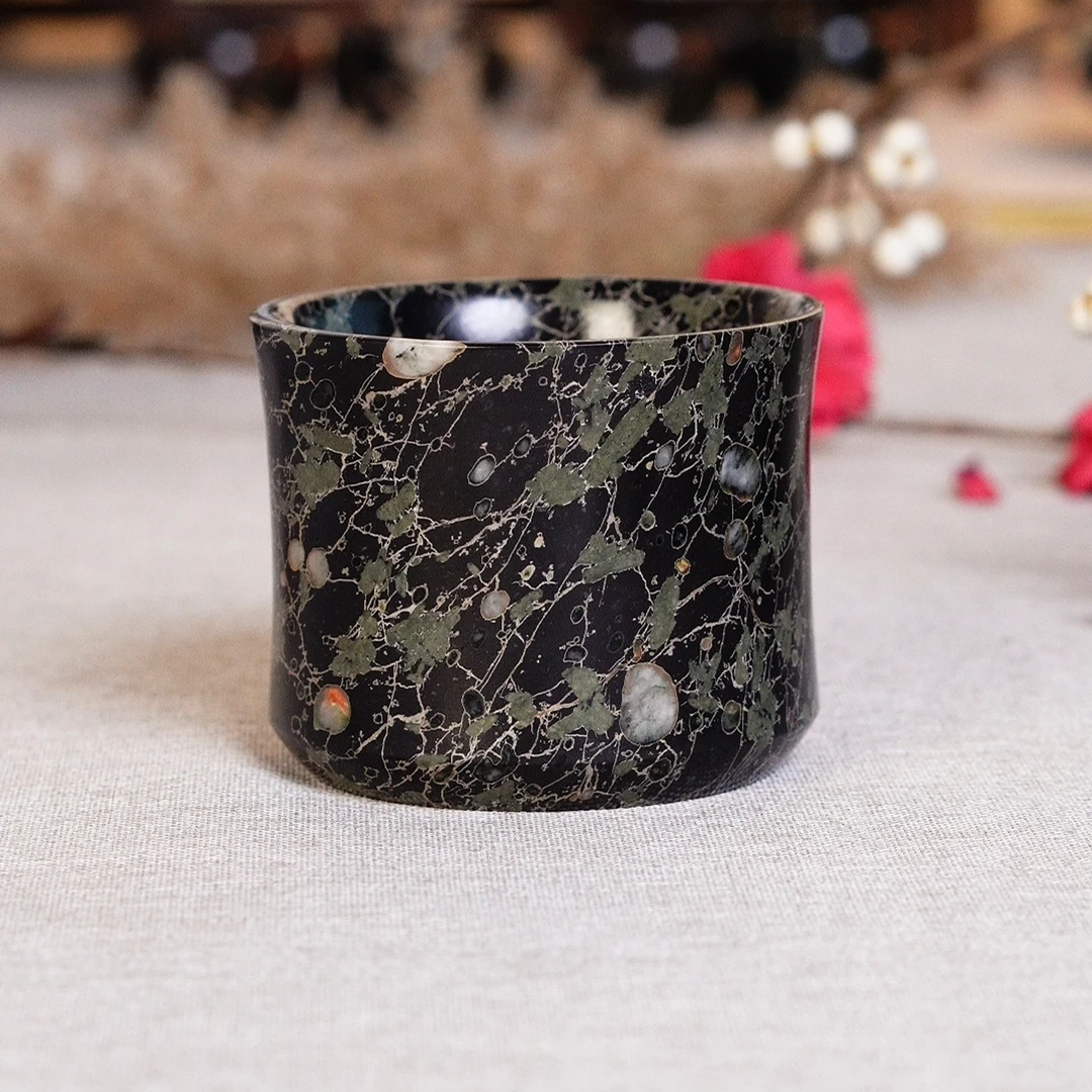 奢上奢梅花玉茶具竹节杯 主人杯 纹路花色不同多样性发货