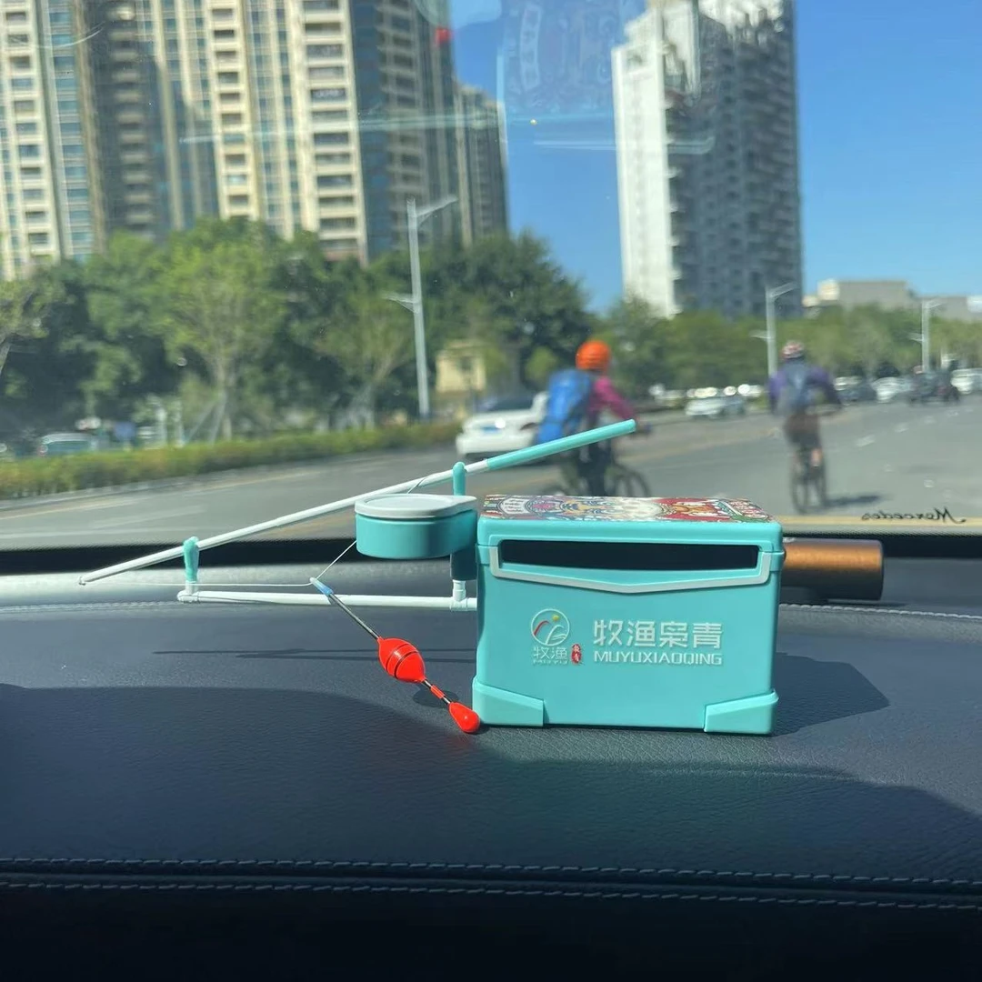 牧渔枭青·迷你钓箱摆件精致