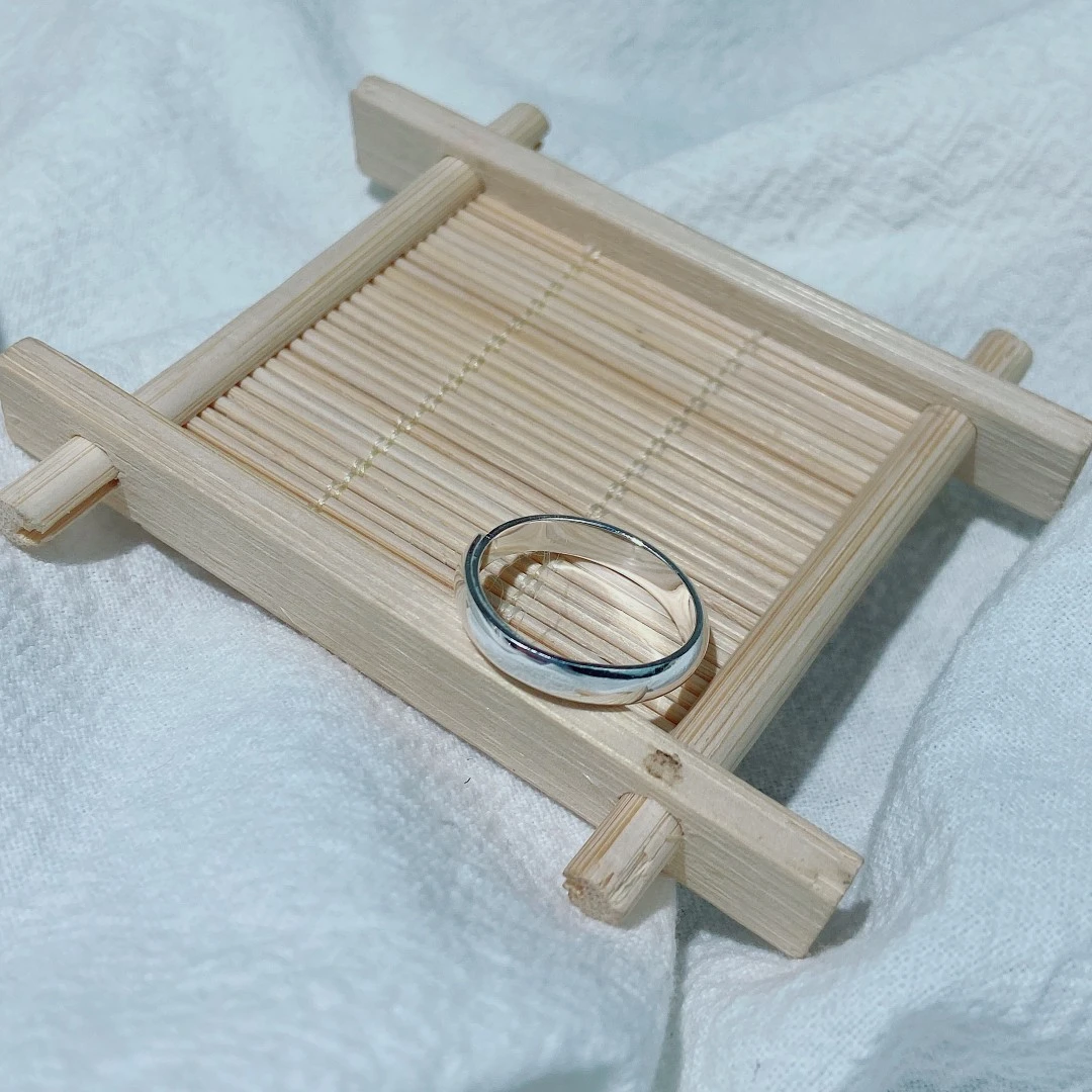 足银戒指 亮面素圈戒指 足银活口戒指手工时尚百搭简约个性