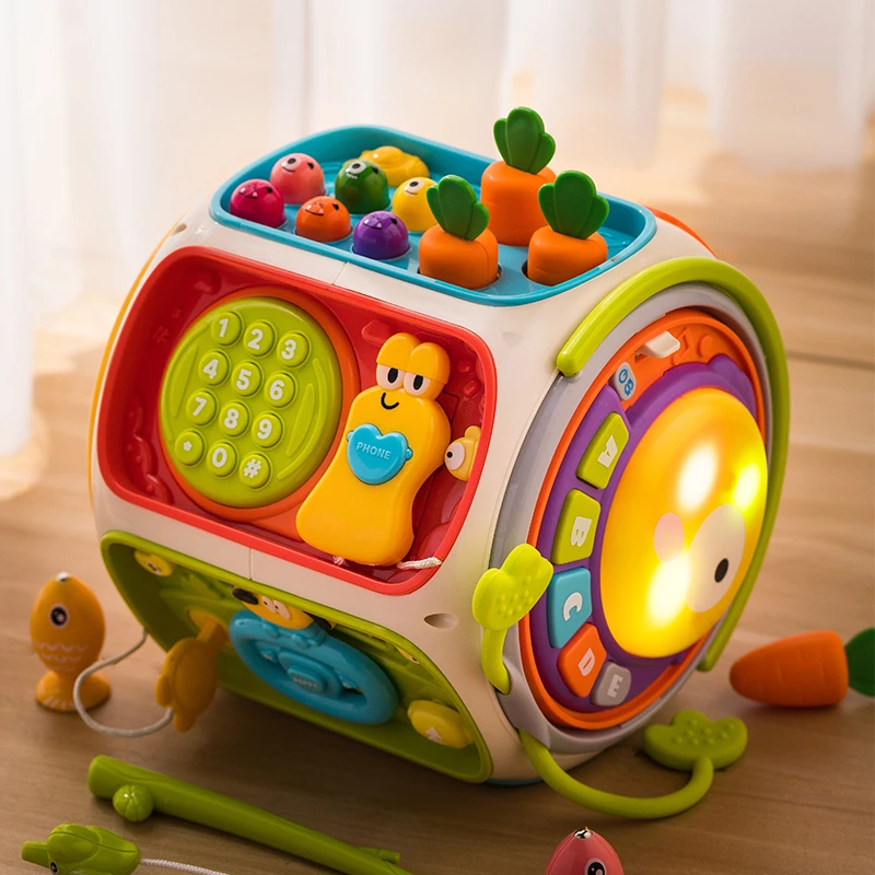 婴儿手拍鼓六面体1益智0-3岁6-12月宝宝玩具早教多面体儿童拍拍鼓