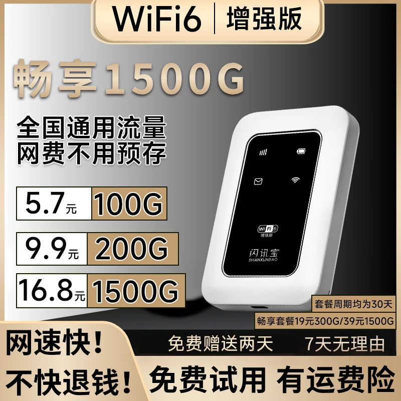SHANXUNBAO/闪讯宝三网通通用高速流量wifi6便携式迷你无线路由器