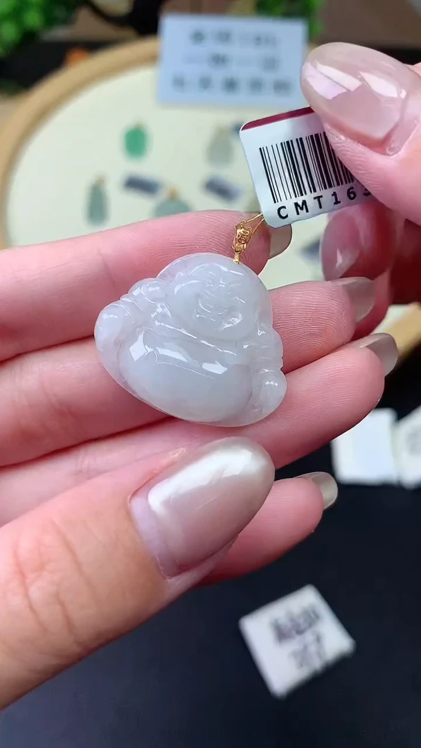【闪购商品】翡翠挂件18K金镶嵌金扣佛公多人@@CMT1630-1