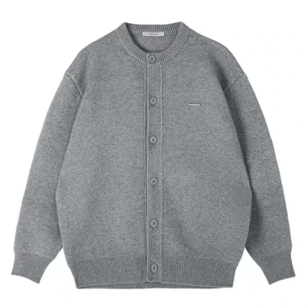 秋季新款男士保暖秋冬针织开衫毛衣韩系休闲百搭情侣长袖外套圆领