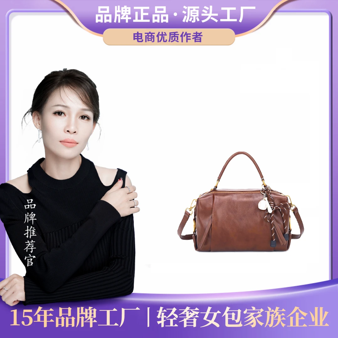 秋冬新款小众设计复古手提单肩斜挎包DFN250-棕色 S