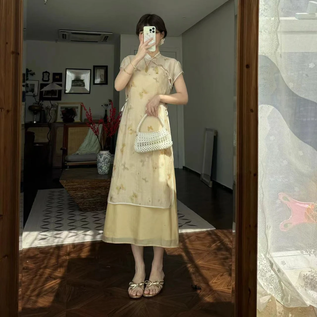 蕾英俊-琼琚-夏季新款气质国风印花外披+素色日常吊带-JF4816