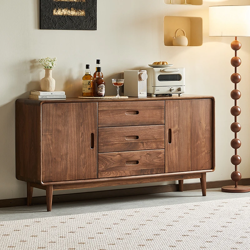 【北美黑胡桃木】餐边柜简约实木柜子中式餐厅储物柜北欧茶水柜（ZB）