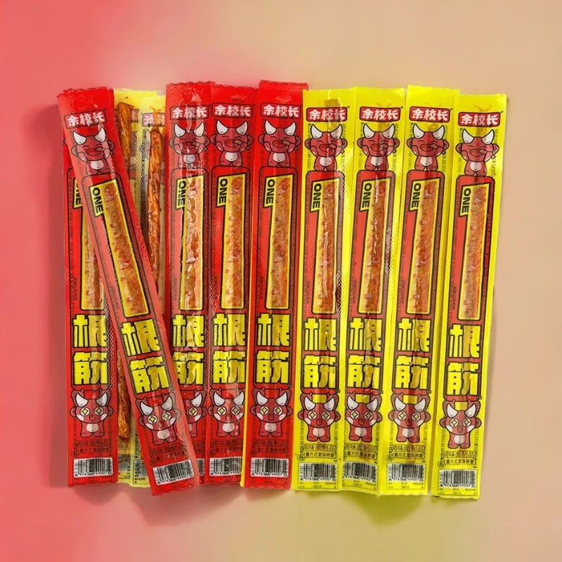 一根筋辣条甜辣牛筋辣条香辣有嚼劲网红休闲食品超长麻辣零食批发