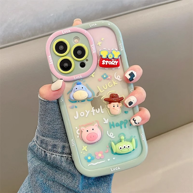 适用苹果16promax手机壳玩具总动员立体公仔可爱女情侣小17promax