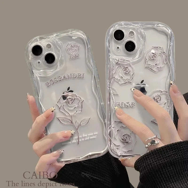 iPhone13手机壳14Pro满屏玫瑰花苹果15Promax小清新创意彩绘防摔