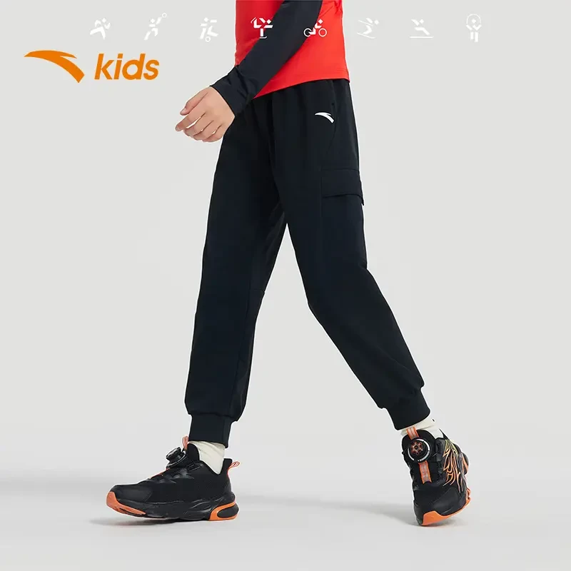 【体能训练】安踏儿童雅丹风舒适潮男大童梭织运动长裤子352437711