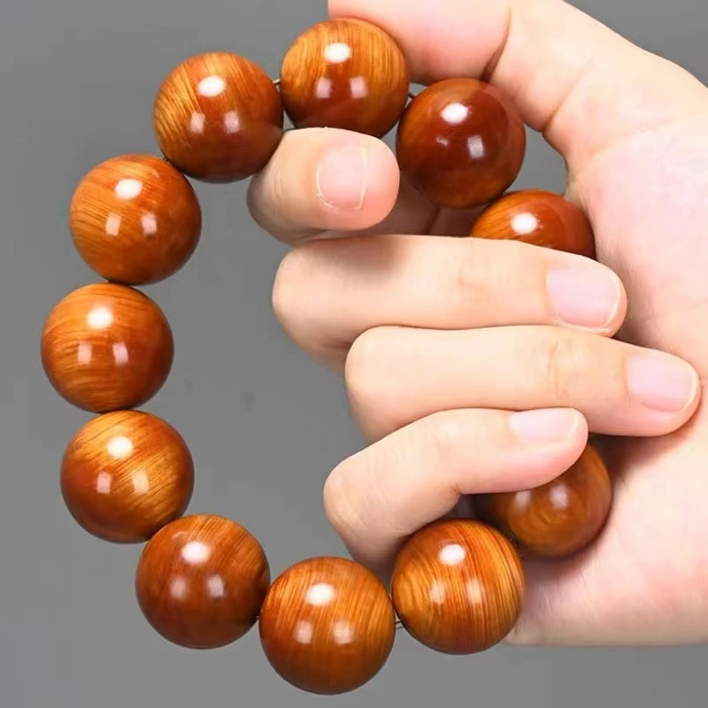 非金属木质手镯 手工缅甸黄花梨色手串