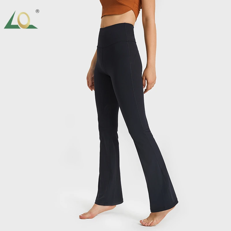 LQ微喇裤高腰裸感亲肤透气瑜伽裤专业健身长裤女夏
