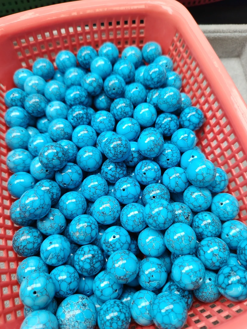 高瓷蓝乌兰花圆珠16mm一颗（多样性发货）