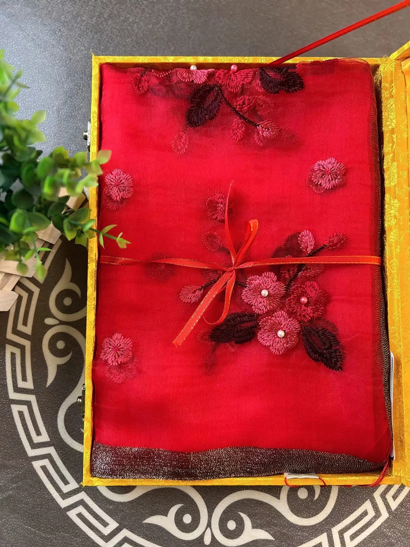 【海棠花大红】新款绣花海棠花百搭大红色百搭红色披肩