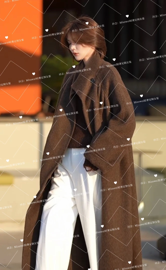 23157-高定款欧版茧型大衣宽松廓型羊毛大衣定制小个子版高个子版