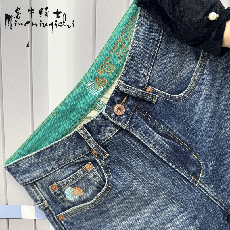 名牛骑士2025年早春新款高端男士牛仔裤百搭显高显瘦修身小直筒裤
