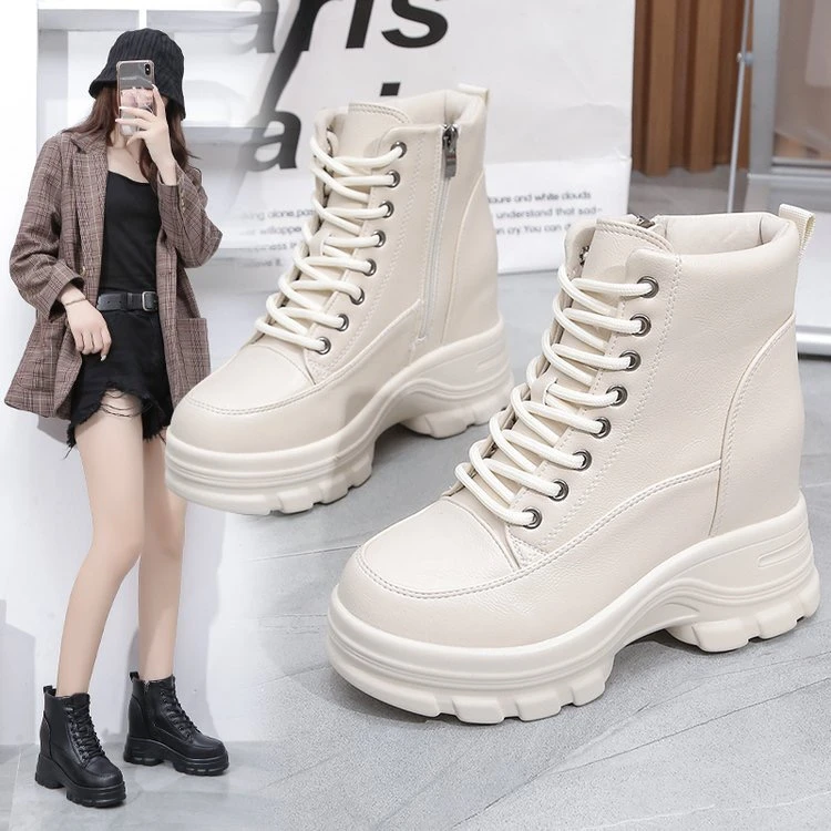 【增高9厘米】秋冬季新款内增高马丁靴加绒百搭厚底时尚英伦风靴子