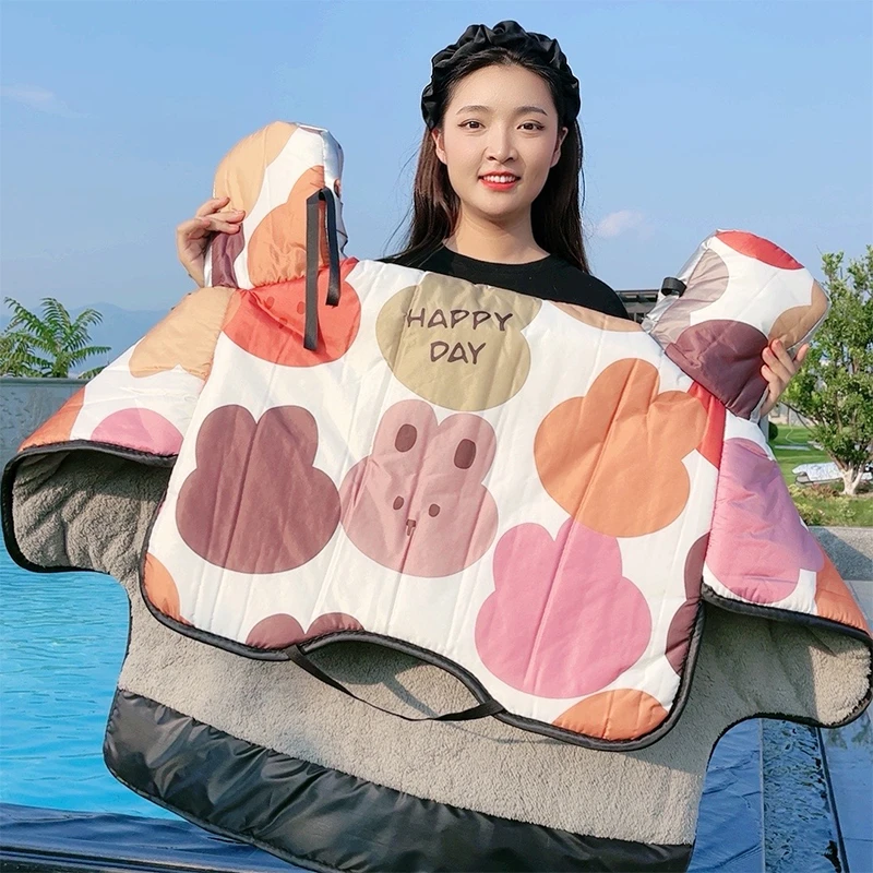 新款电动车挡风被加绒加厚保暖电瓶车防水防雨骑行骑车防风罩