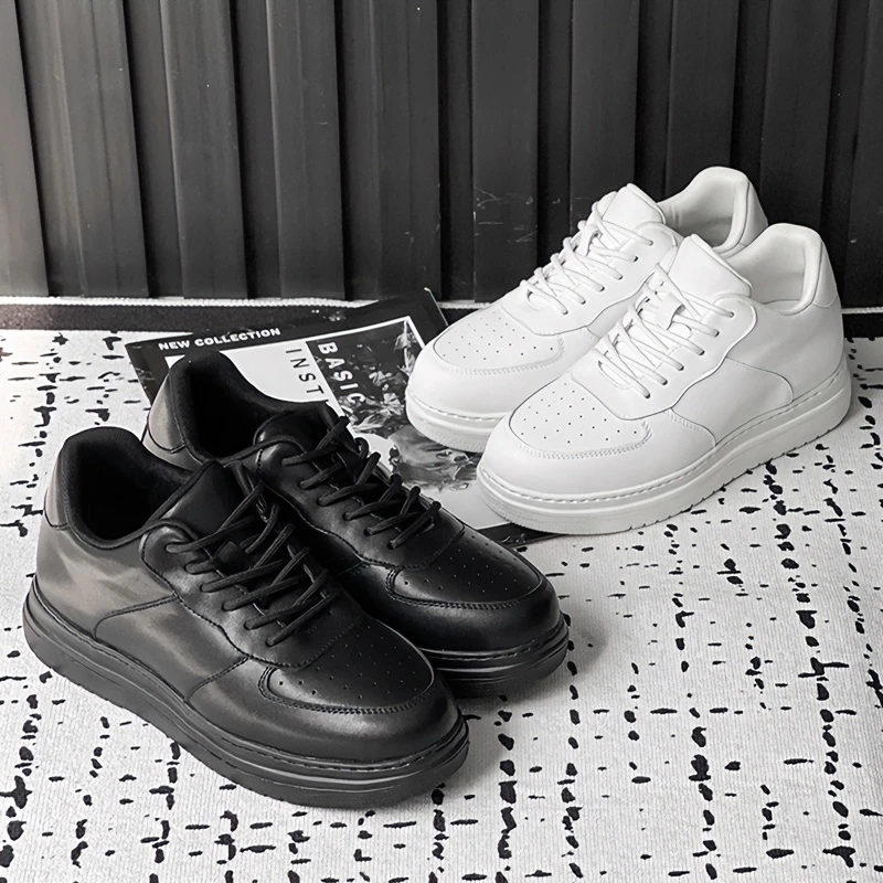 隐形增高7厘米男士时尚百搭透气春季潮鞋学生低帮秋季系带鞋子