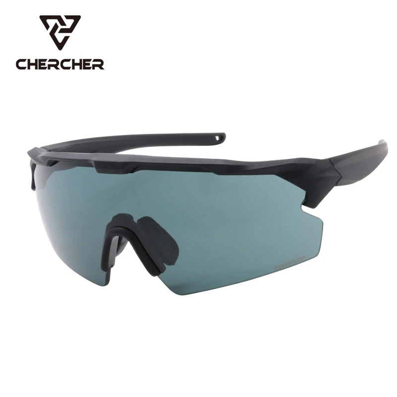 CHERCHER战术太阳墨镜 射击防护目防弹防雾眼镜快拆三色片ARMON