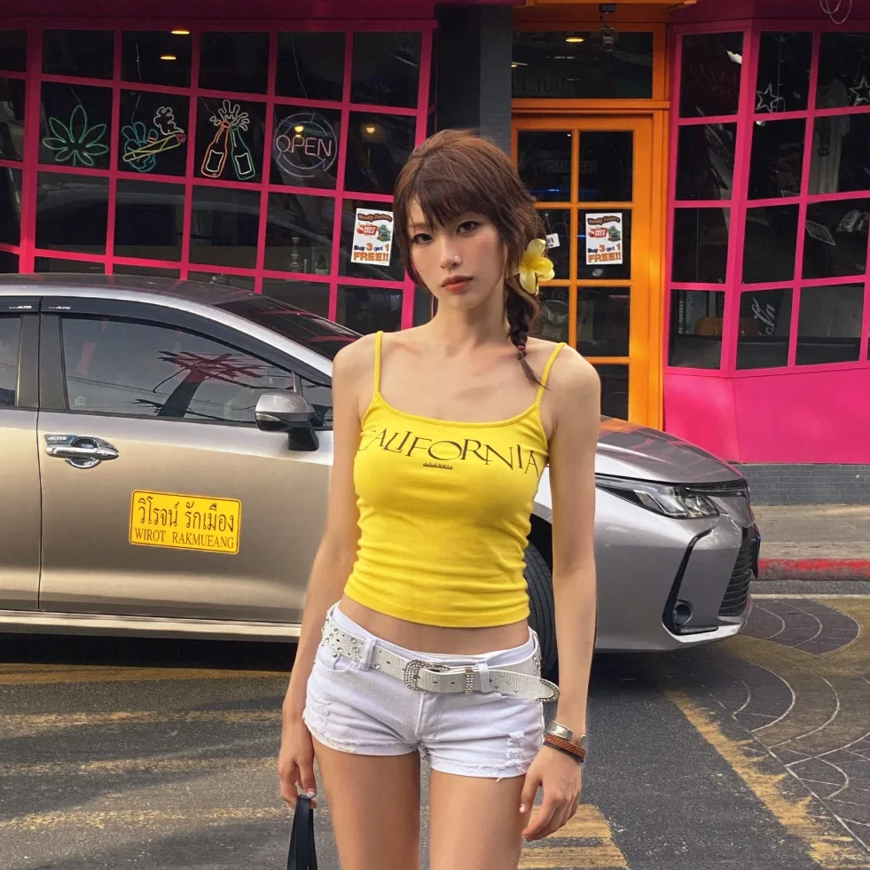 欧美辣别致母女夏季新款修身显瘦内搭外穿短款设计感穿搭上衣