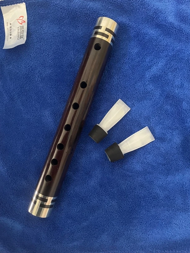 专业指法黑檀木A调管子(带两个树脂哨片)