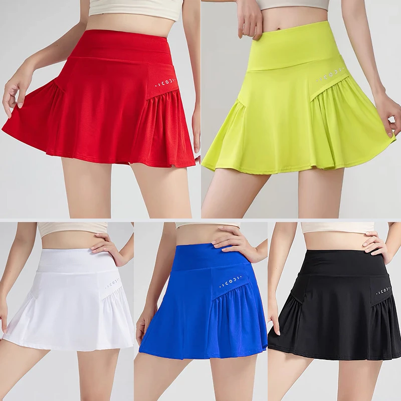 广场舞运动短裙速干透气羽毛球网球裤裙健身跑步马拉松半身百褶裙