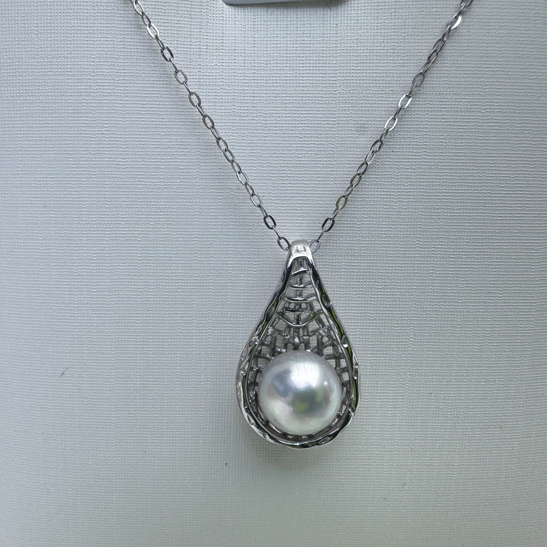 【 好事花生】天然海水珍珠 akoya 真多麻吊坠8-9mm（赠S925银链）