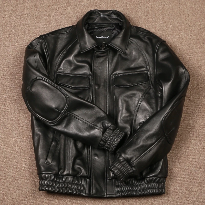 真皮皮衣头层羊皮A5飞行服短款夹克