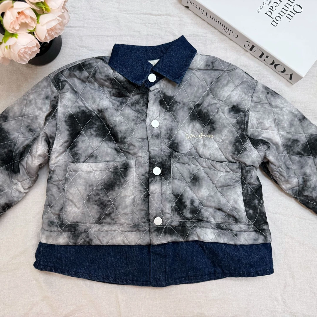 2024冬款毛毛绒 爆款晕染 拼接儿童 牛仔小外套时尚男童