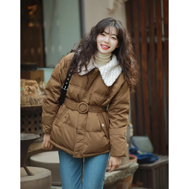 2024早春装新款女今年流行漂亮高级感小香风收腰棕色棉服外套上衣