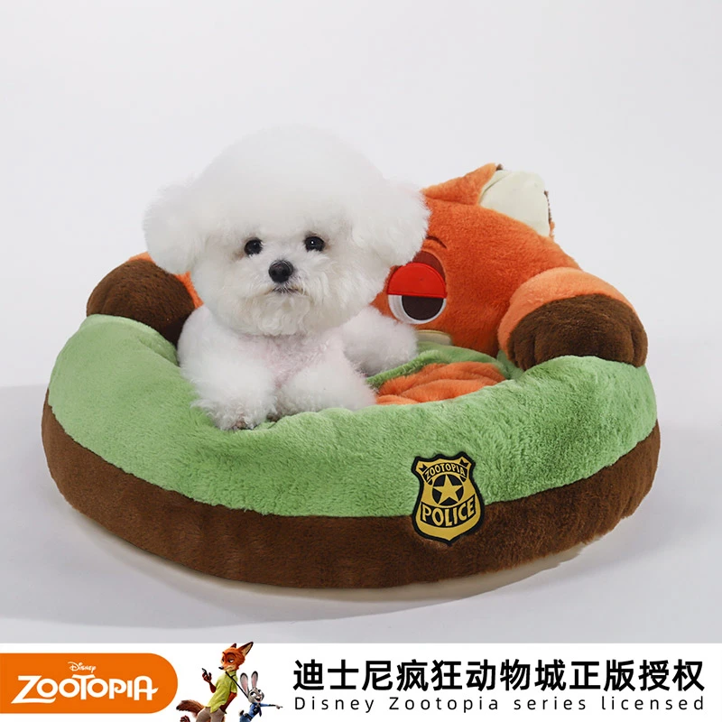 迪士尼疯狂动物城系列宠物秋冬季睡觉窝尼克朱迪小型犬保暖睡垫