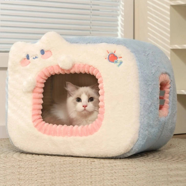 喵小元猫窝秋冬保暖加厚猫屋冬天猫咪睡觉用封闭式猫床全封闭狗窝