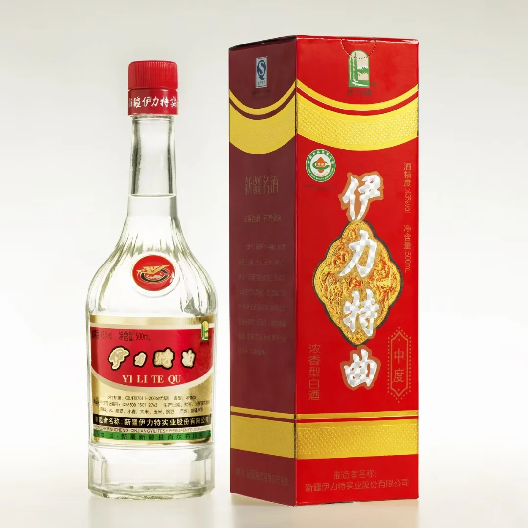 伊力牌新疆酒伊力特43度中度伊力特曲伊力老陈酒43度500