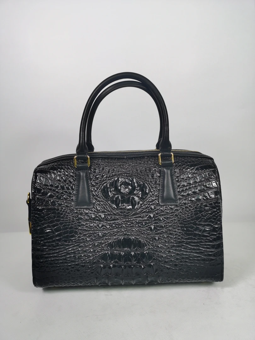 【私人订制】时尚款鳄鱼骨皮枕头包手拎包斜挎包波士顿