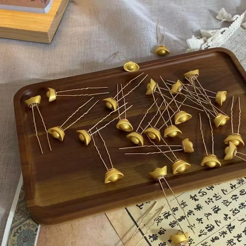 庄生晓梦手作---9.9十二只年味元宝发钗古风配饰汉服造型点缀