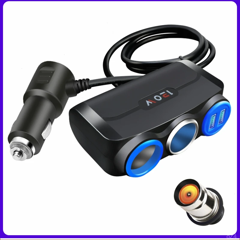 车载点烟器一拖三多功能大功率供电点烟器转换接口通用所有车型