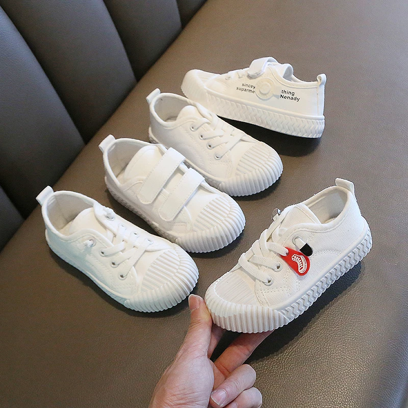 校长推荐学校活动指定小白鞋儿童帆布鞋男女童透气宝宝鞋超软板鞋