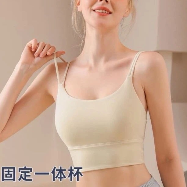 JG双细肩带背背跑步跳操瑜伽上衣运动高强度防震瑜伽服高腰瑜伽裤