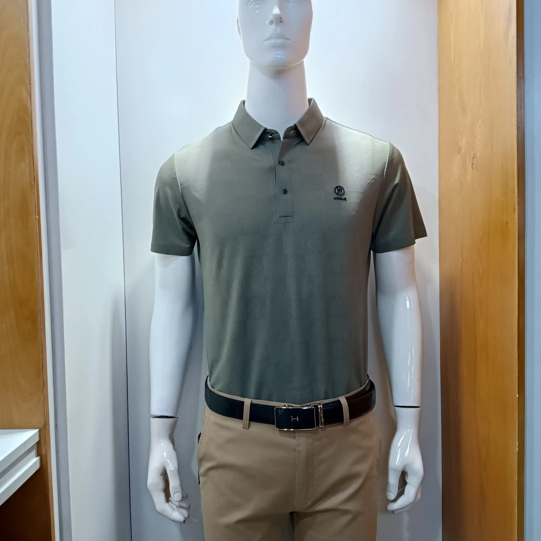 SunLiWen/邦隆服饰夏季新款休闲华夫格高弹力无痕抗皱polo衫