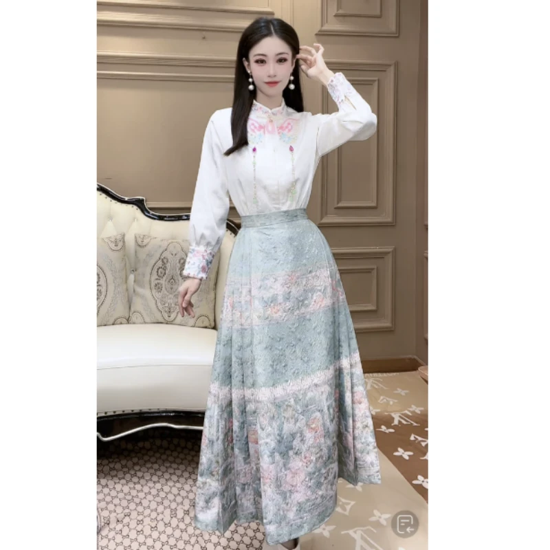 芙娜妮2024气质复古百搭显瘦衬衫秋冬长袖休闲名媛上衣F2333319A