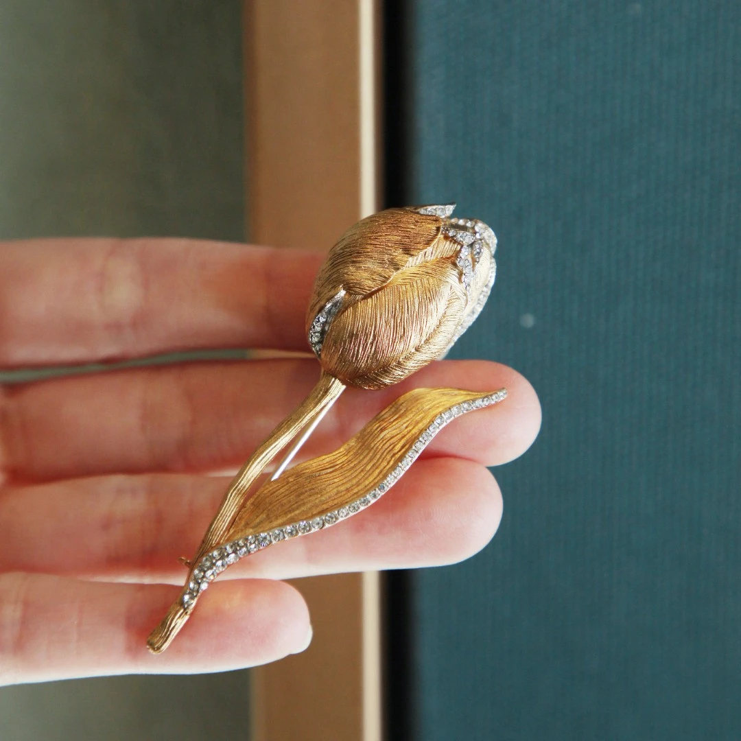 铜合金合成锆石胸针 铭心——20世纪胸针艺术展藏家联名胸针 郁金香