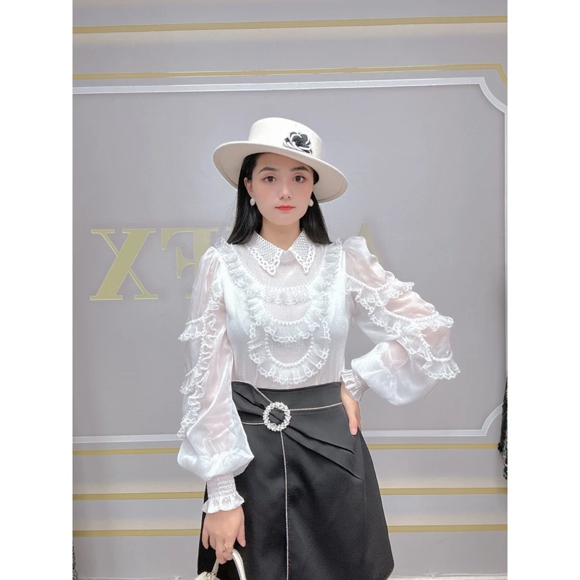 秋冬洋气时尚拼接网红百搭气质法式上衣设计感女装小香风显瘦