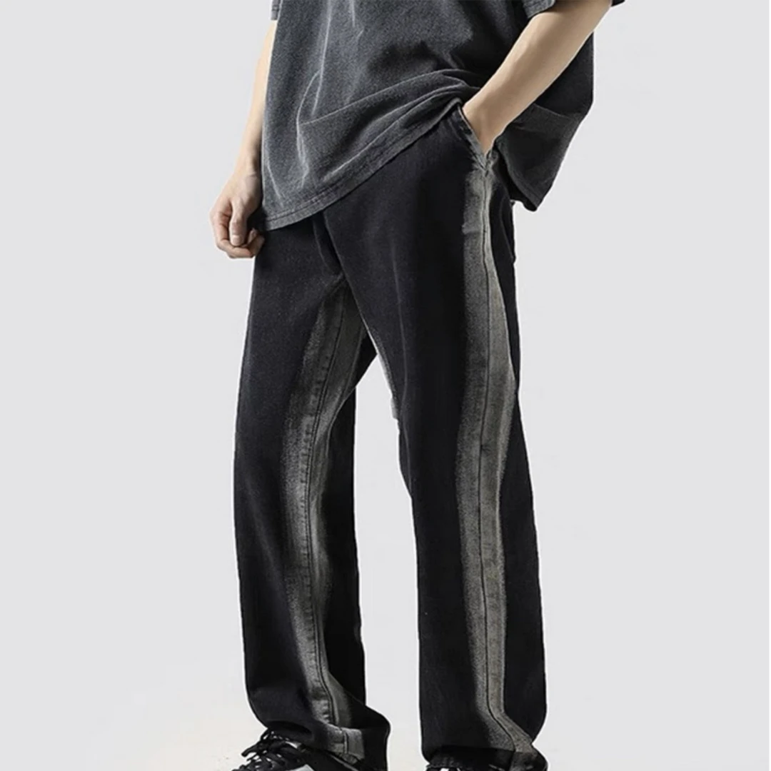 （南）男士百搭束脚时尚直筒阔腿大码卫裤加绒男卫裤休闲裤冬季