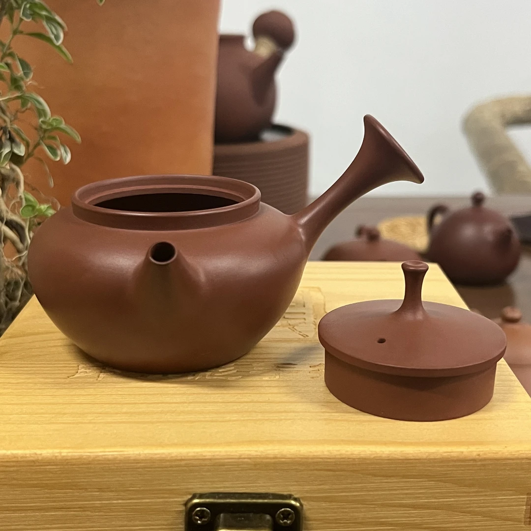 邱桂彪侧把壶100ml邱氏朱泥潮州手拉壶正品功夫茶茶具手拉壶