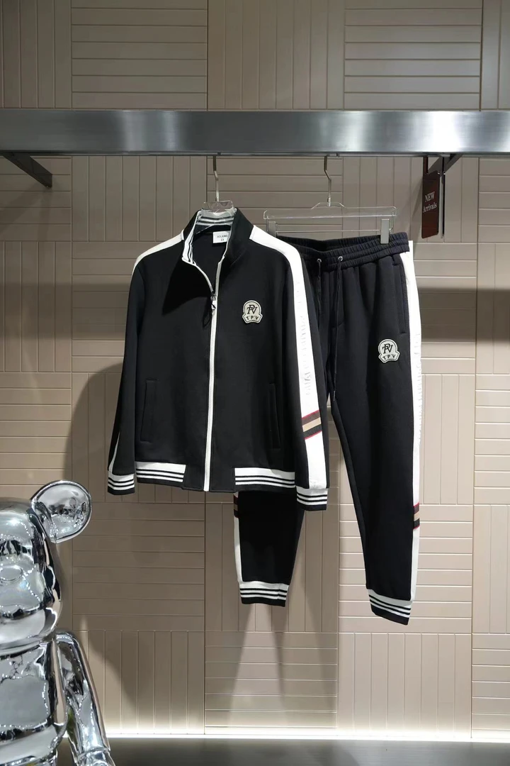 2024秋季新款欧洲站男轻奢立领领拼色时尚潮牌休闲夹克外套潮流